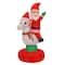 First Traditions™ 6ft. Red Inflatable Blow Up Santa on Rocking Horse with 3 Warm White UL LED Lights